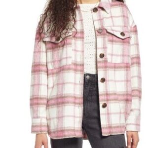 BP Pink and White Plaid Jacket